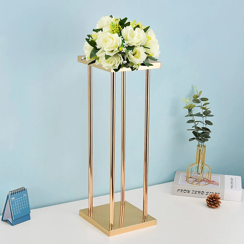 New Arrival Golden Flower Stand For Wedding Table Centerpiece Round Shape Flower Ball Holder Decoration