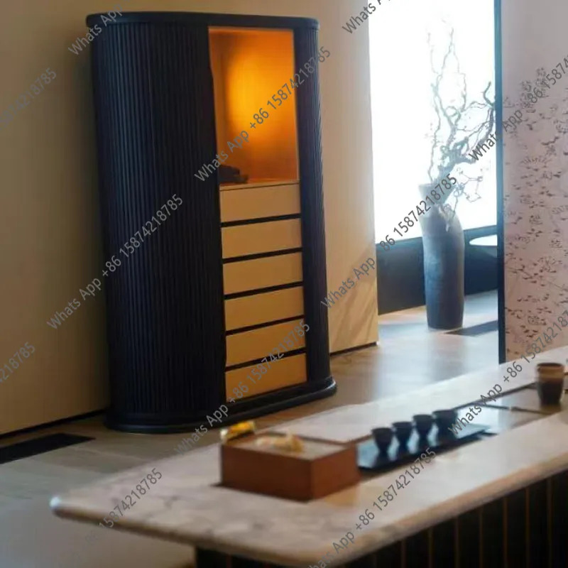 J Solid Wood Buddha Niche Has A Minimalist Curved Design Living Room Dedicated To The God Of Wealth Guanyin Bodhisattva Cabinet
