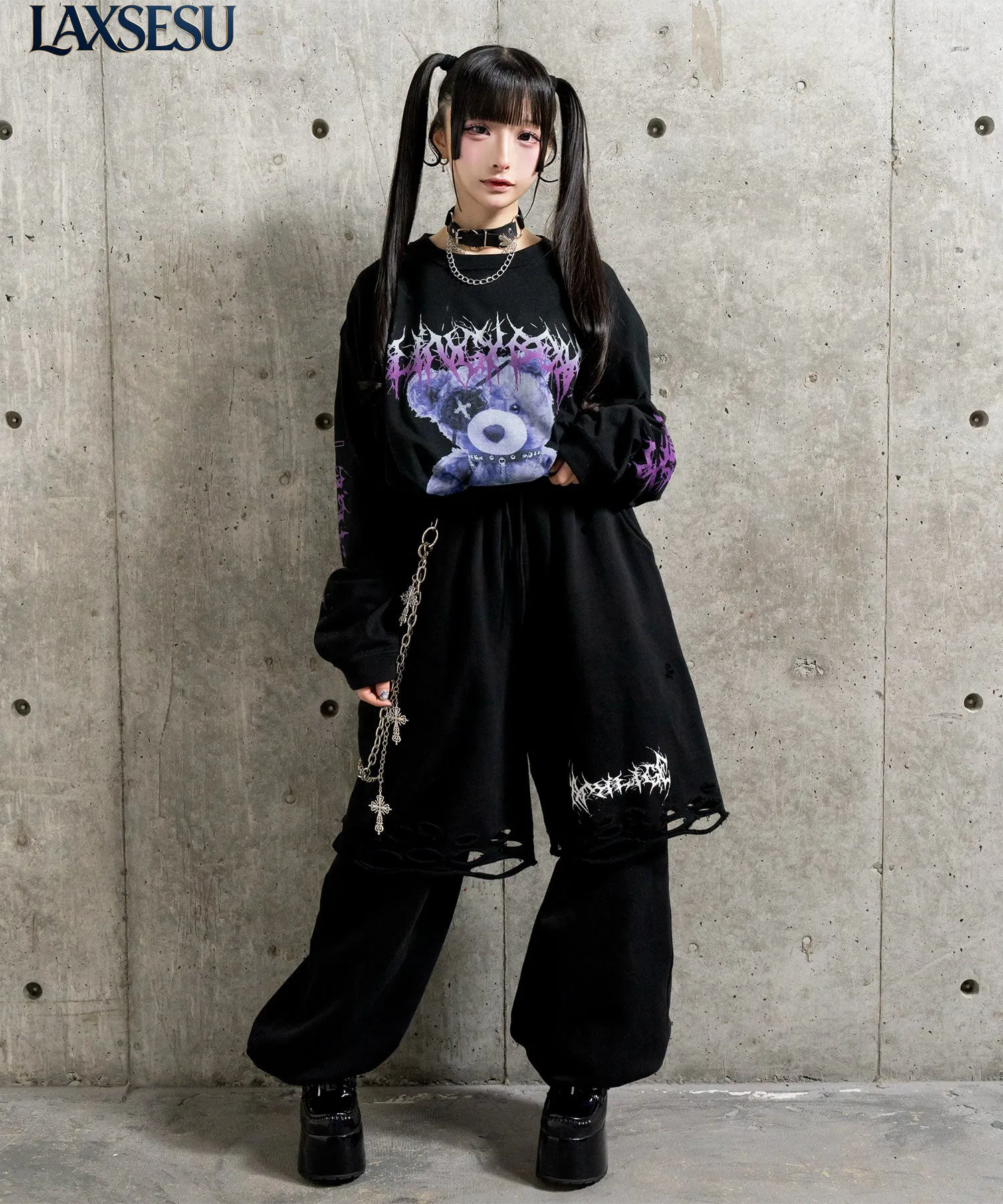 Japanese Style Y2k Pants for Women Subculture Punk Spring Autumn Women's Loose Trousers Ripped Double Layer Casual Sweatpants