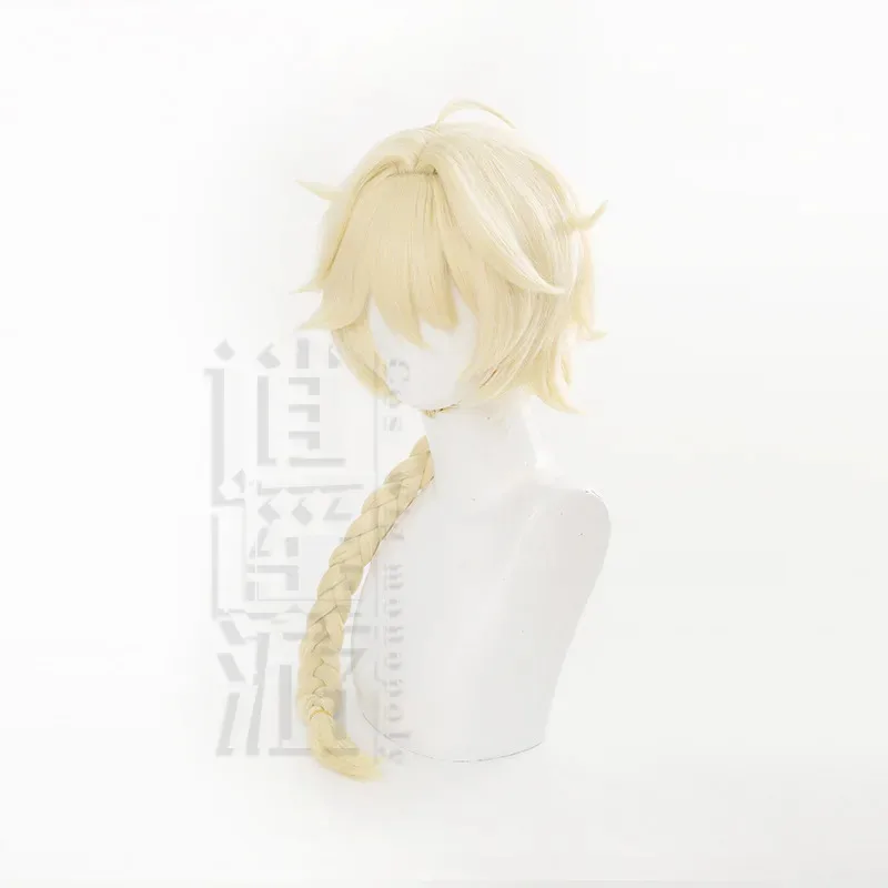 Aether Cos Wig 80CM Light Gold Long Heat-resistant Synthetic Hair Halloween Party Anime Cosplay Wigs+wig Cap