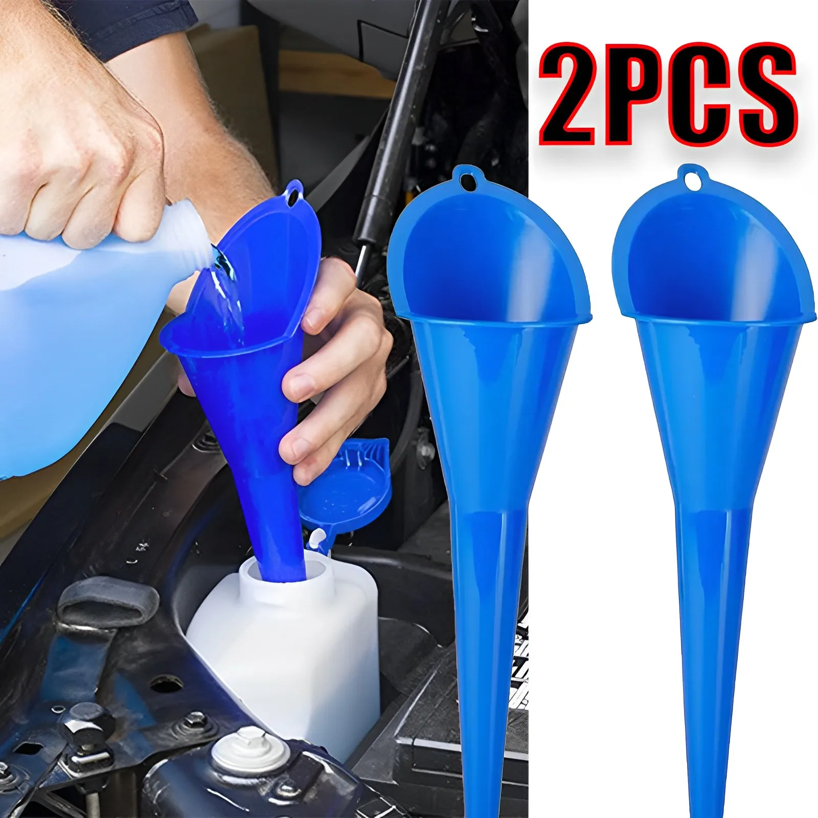 1/2/3PCS Car Long Stem Funnel Gasoline Oil Fuel Filling Tools Anti-splash Plastic Funnel Motorcycle Refueling Tool Auto Repair