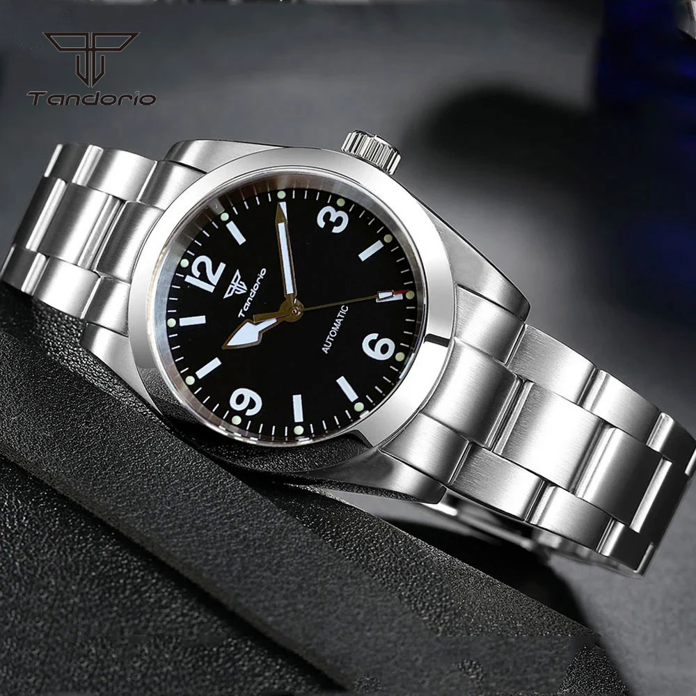 Tandorio Mechanical 39mm/36mm Automatic Watch Japan NH35 Miyota8215 Movt Men's Explorer Wristwatch Sapphire Crystal Glide Clasp
