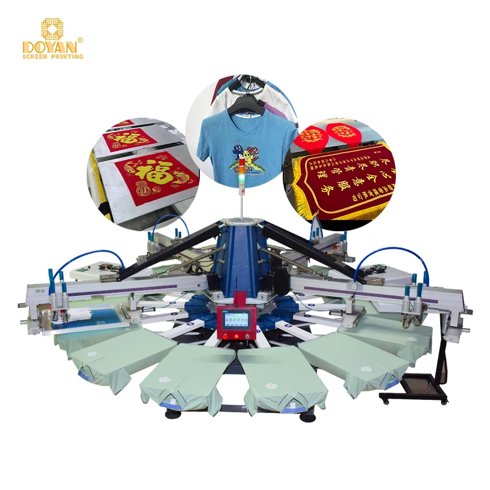 Mesh Board Silk T Shirt Pulpo Serigrafia 4 Color Automatic Custom Screen Printing Machine