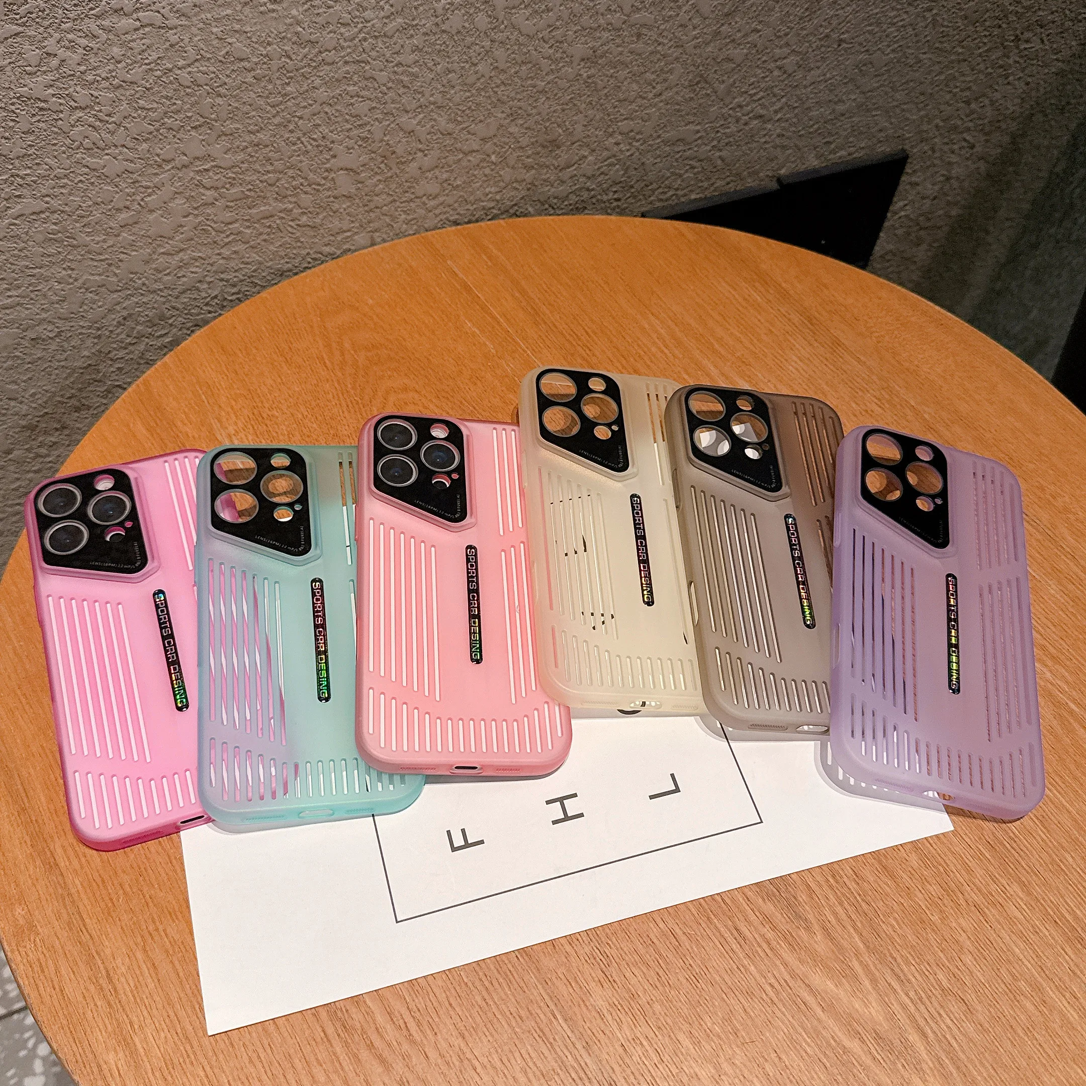 الفاخرة جوفاء التبريد تبديد الحرارة تنفس شبكة جراب هاتف آيفون 16 15 14 13 12 11 برو ماكس غطاء ممتص للصدمات