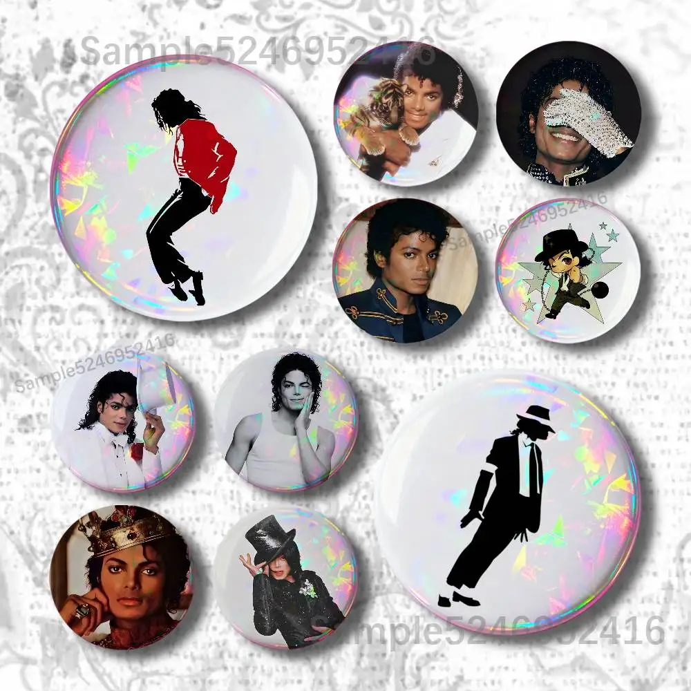 M-Michael Jackson Bad Off the Wall Badges Button Pins Brooch Creative Funny Quotes Clothes Backpack Jewelry Gift For Kid Friends