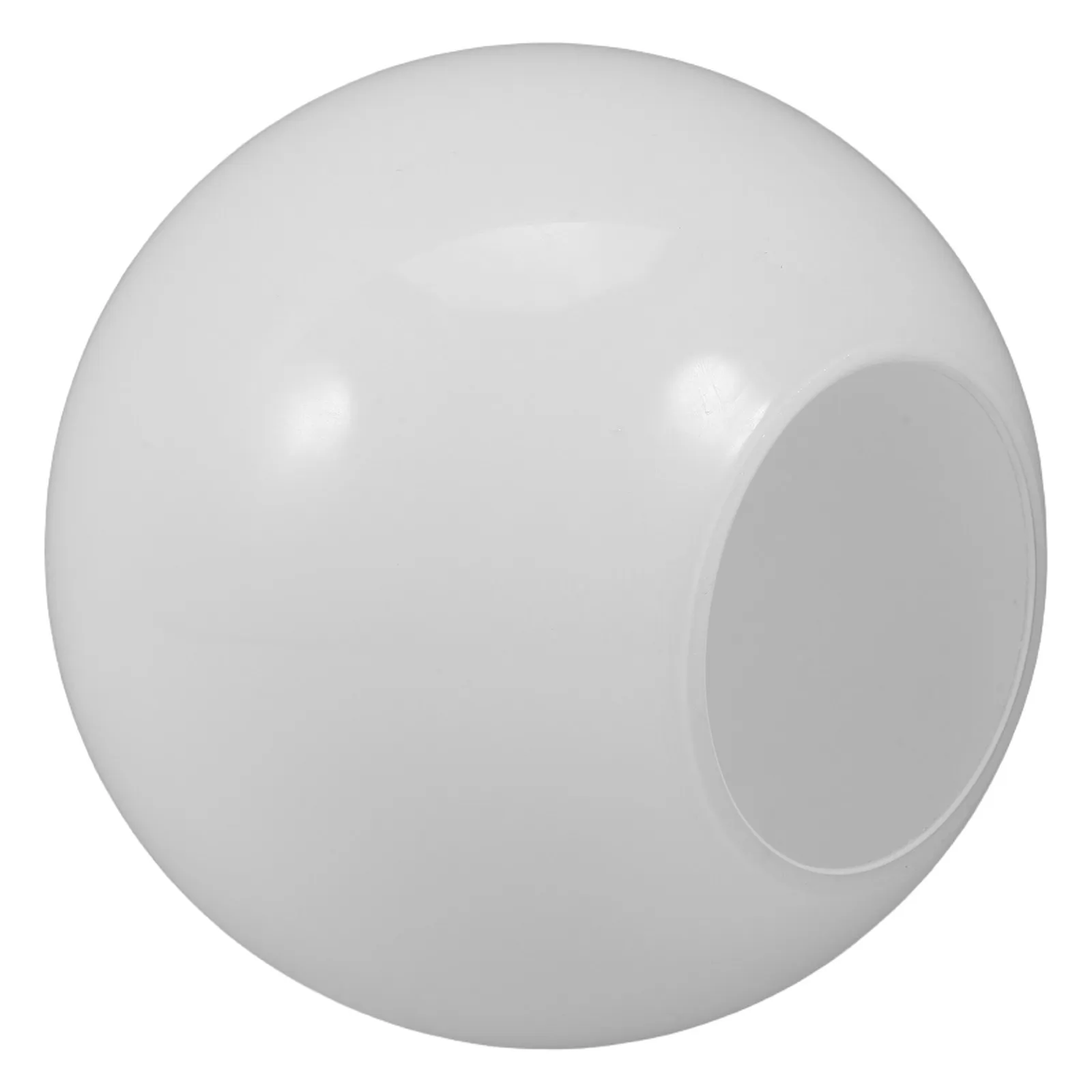 

Стеклянный плафон-шар молочно-белого цвета с плоским отверстием для настенного светильника-глобуса