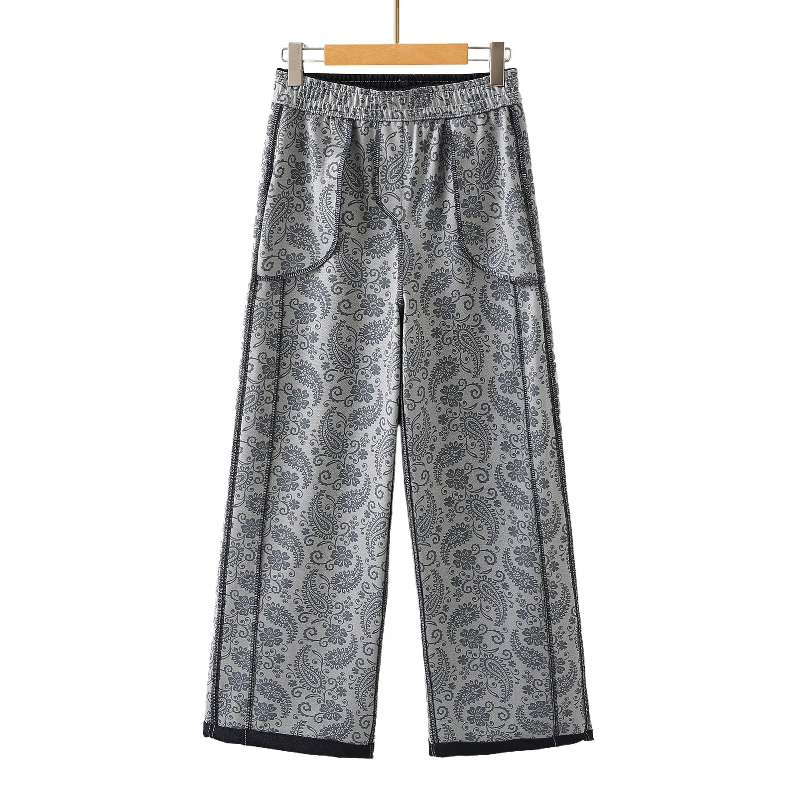 กางเกงยีนส์แฟชั่นไซส์ใหญ่พิเศษสำหรับผู้หญิง รุ่นใหม่ ฤดูใบไม้ร่วง 2025 สไตล์ลำลอง ทรงตรง มีเชือกผูกเอว รุ่น 26003