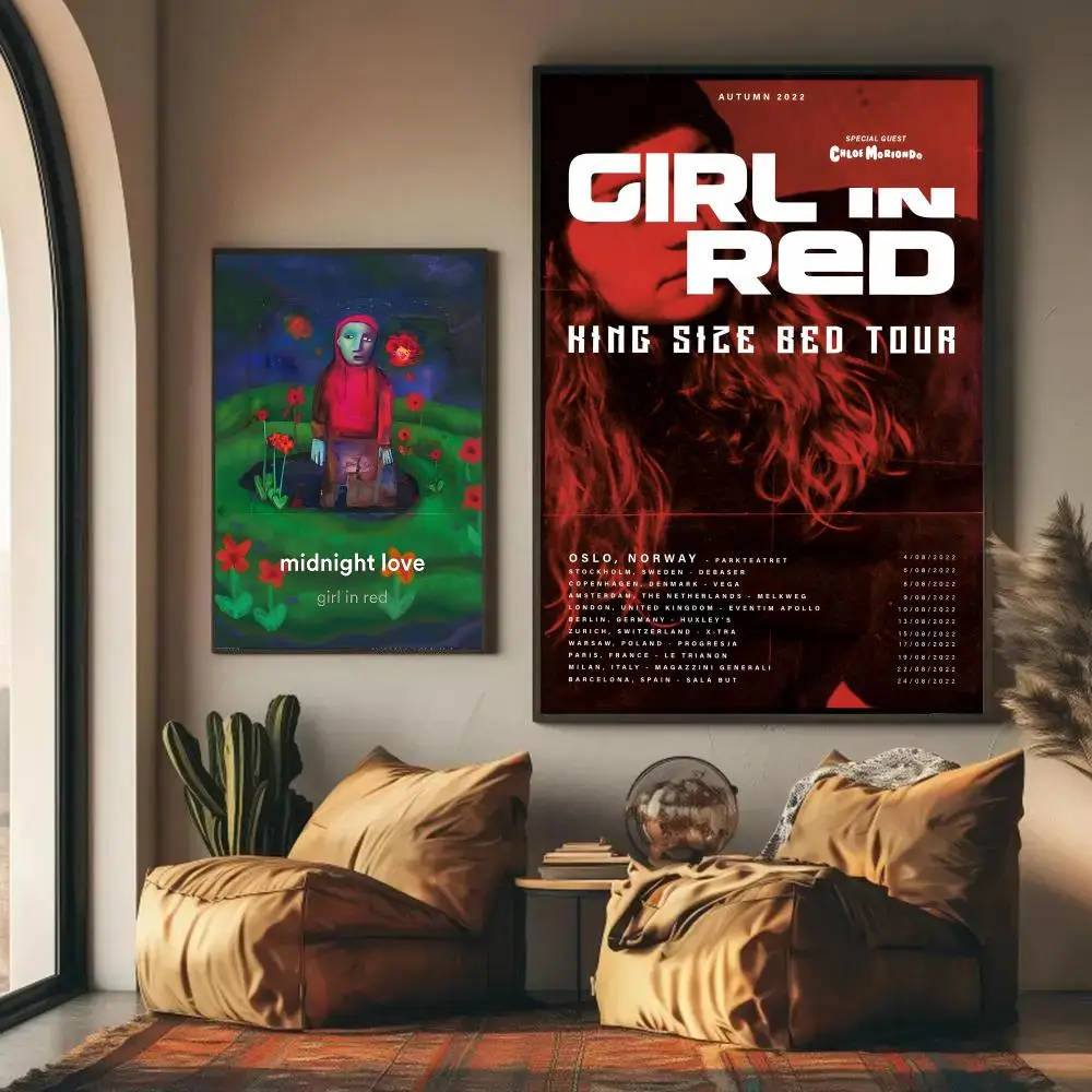 POP Album G-Girl In Red Poster Self-adhesive Wall Mural Art Waterproof Sticker For Bar Room Decor High Quality Print Gift