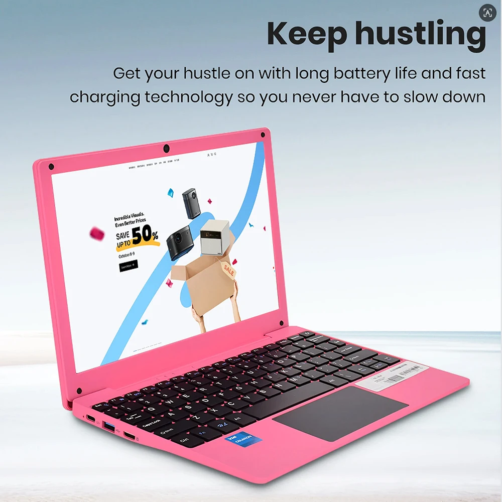 Windows11 Laptop 10.1inch Notebook Computer Learning Laptop Netbook for Kids Men Women (8GB/128GB)