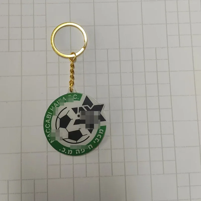 A Best-selling Metal High Quality Mhfc Keychain with Sunscreen Acrylic Pendant Material