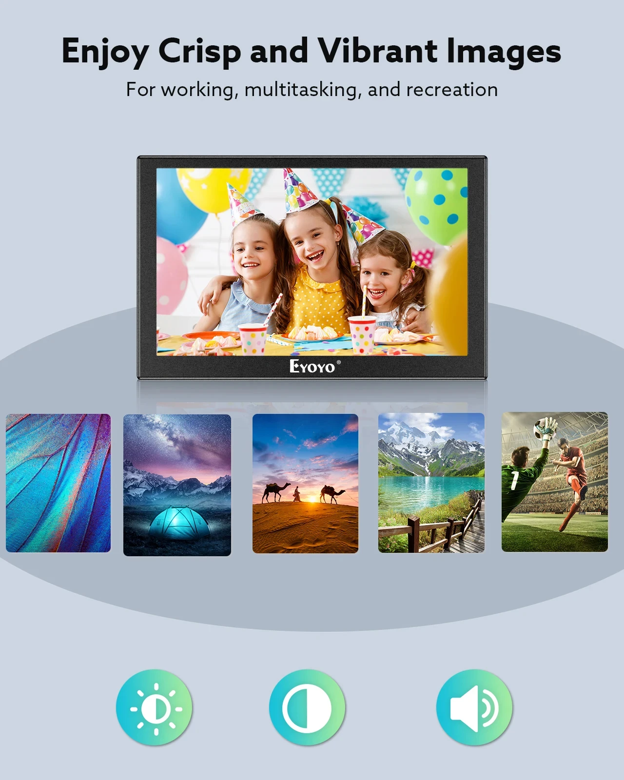 شاشة Eyoyo 5 بوصة HDMI شاشة صغيرة محمولة بدقة 800 × 480 شاشة TFT LED للرؤية الخلفية للسيارة مع مدخل فيديو HD/VGA/AV/USB