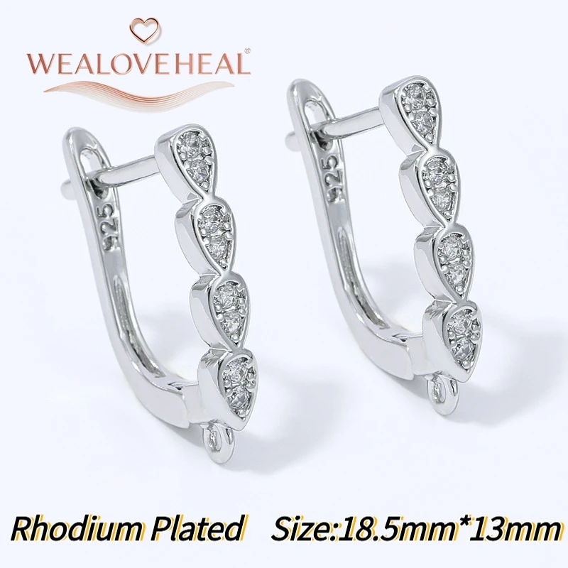 schmuckherstellung zubehör, 18K Vergoldete Messing-Ohrringhaken mit Mehrfach-Tropfenform, Micro-Pavé-CZ und Öse für DIY-Hängeohrringe, Schmuckherstellungszubehör – Detail 23