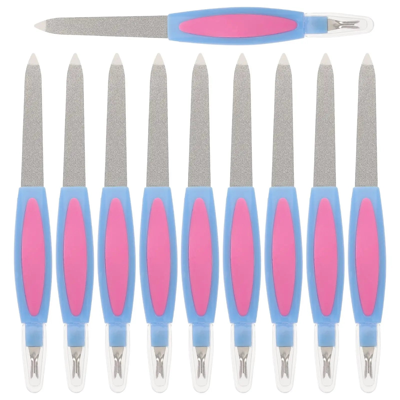 

10pcs Stainless Steel Nail File Tools Fine Grits Smooth Finish Manicure Salon Portable Nail Sanding Griding Rod