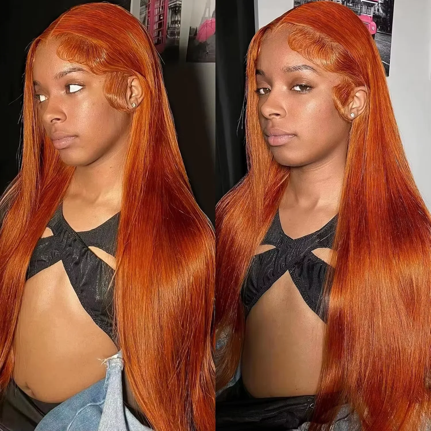 الزنجبيل والبرتقال # 350 بيرو مستقيم 13x6 HD الدانتيل الجبهة خصلات الشعر المستعار الإنسان للنساء 13x4 الدانتيل الباروكات الأمامية غلويليس إغلاق الباروكات