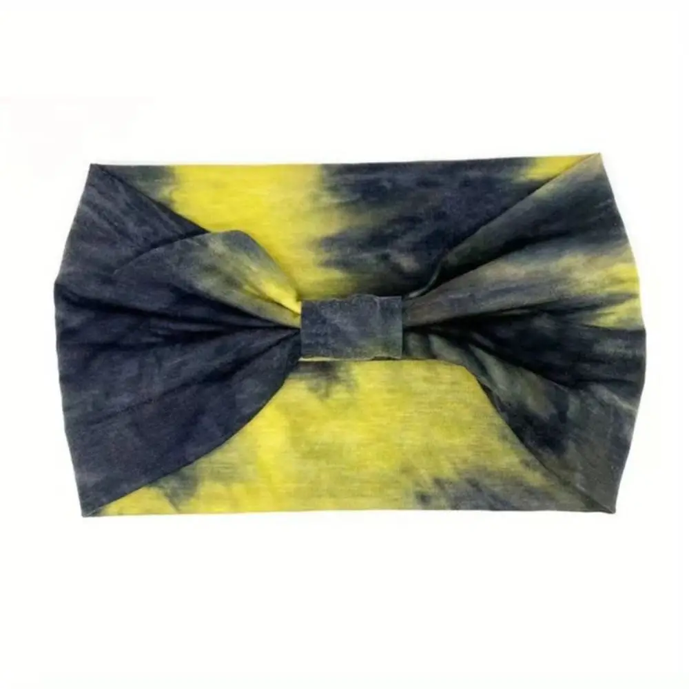 Wash Face Colorful Tie Dye Headwrap Cotton Elastic Wide Headband Unisex Charming Cross Headband Hiking