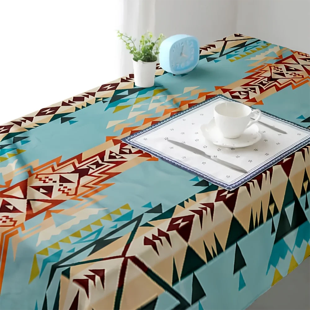 1pc  Boho Geometric Aztec Tablecloth,  Farmhouse Dining Table Cover for Kitchen Dining Room Party Decor