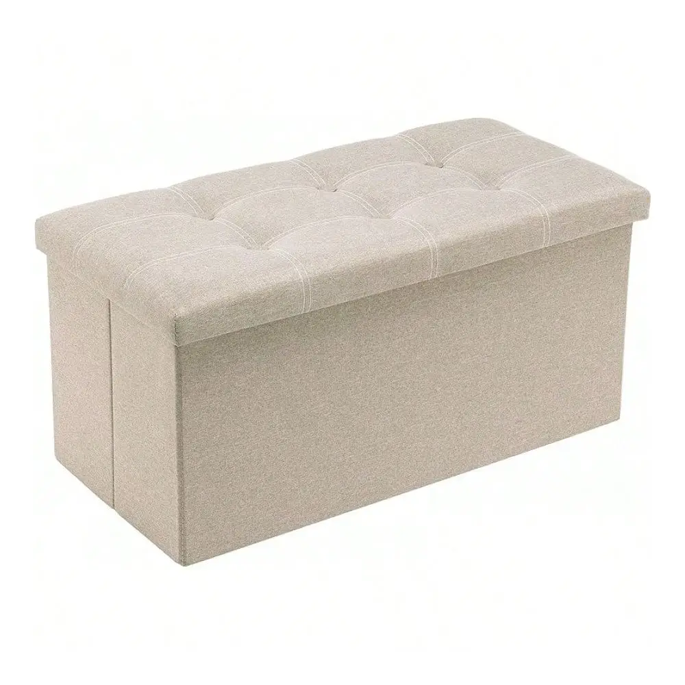 Folding Storage Ottoman Bench, Footrest Couch For Living Room, 30 Inch Storage Bench With Padded Seat For Bedroom Hallway, Hold