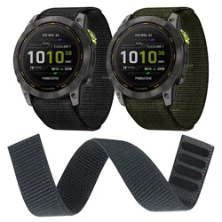 Garmin Enduro için 26mm 22mm kanca & döngü naylon kayış saat kayışı Fenix 6 6X Pro 5X artı/TACTIX DELTA/MK2i/öncüsü 955 bileklik