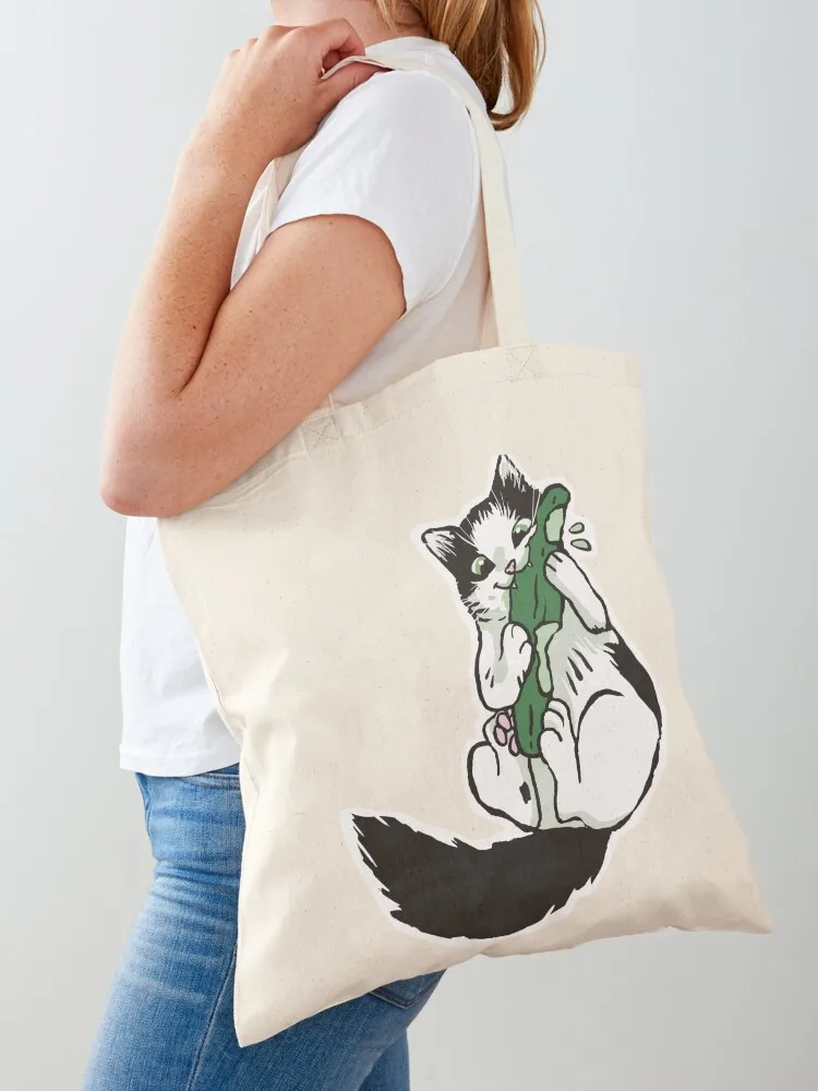 

Mauri Eating A Cucumber Tote Bag Customizable tote bag custom tote bag women reusable shopping