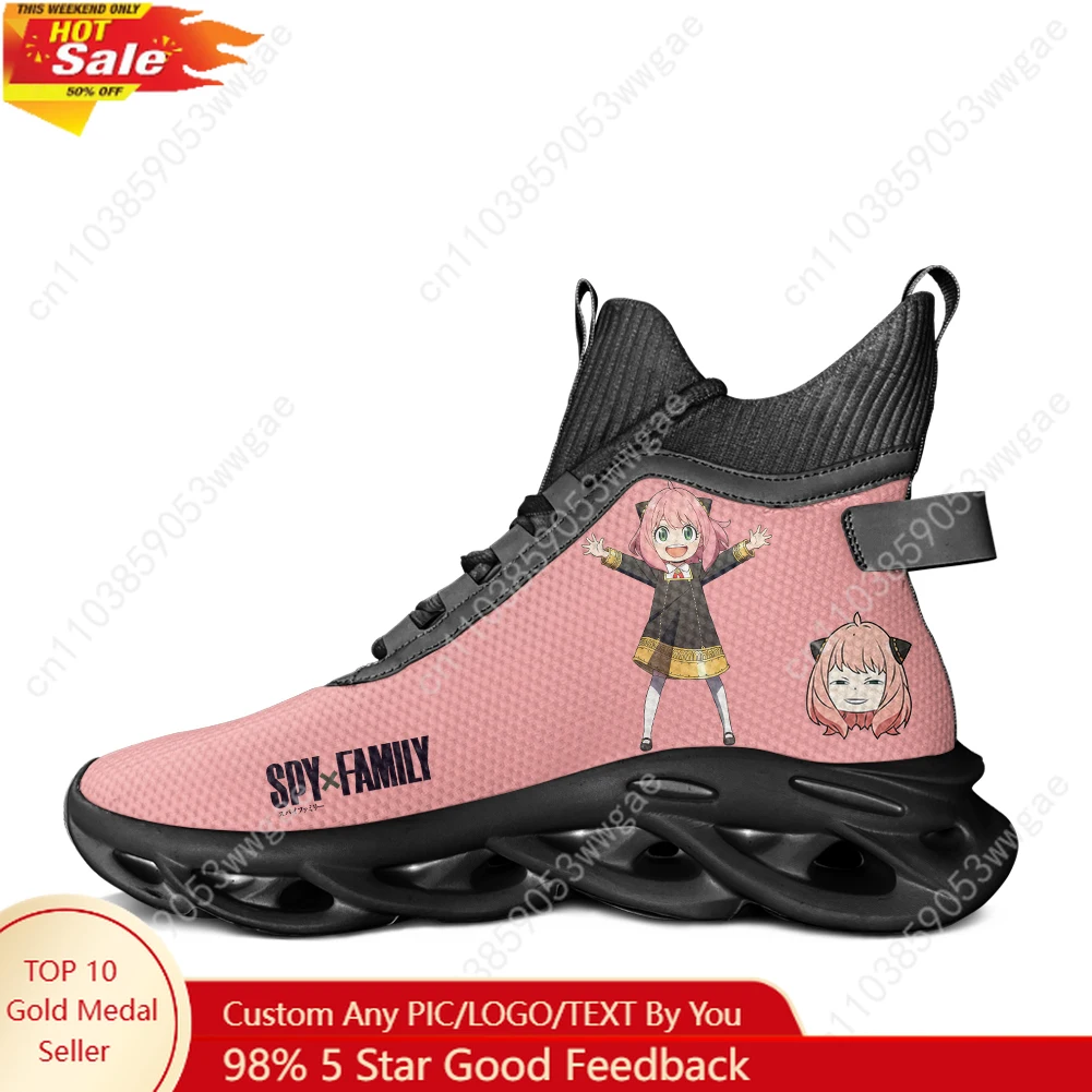 

Spy×Family High Top Flats Sneakers Mens Womens Sport Running Shoes High Quality Sneakers Lace Up Mesh Footwear Customized Shoes