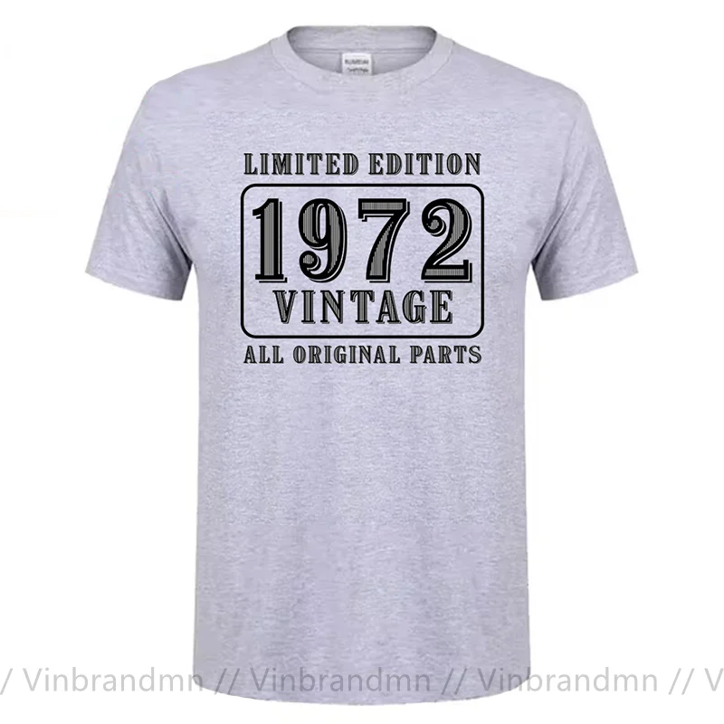 Vintage Born in 1972 Limited Edition All Original Parts T Shirt men 50 Year Old Tee Shirt 50th Anniversary Birthday Gift T-Shirt