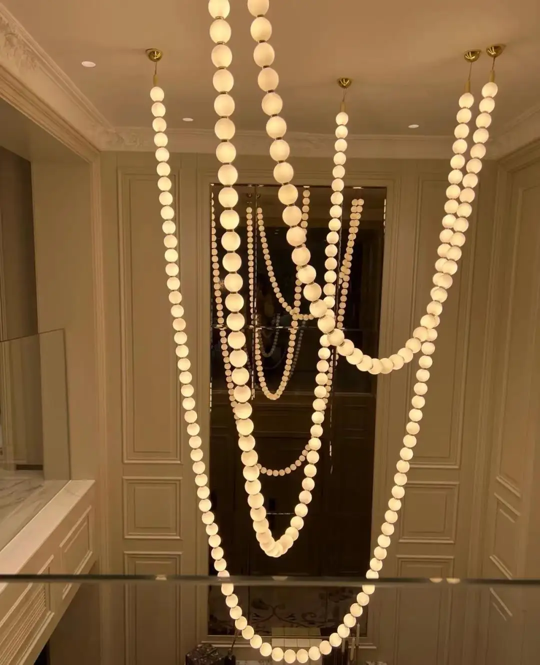 Our Necklace Led Postmodern Glass Bubble Gold 2025 New Trend Pendant Light Chandelier Luminaire Hanging Lamp For Living Room