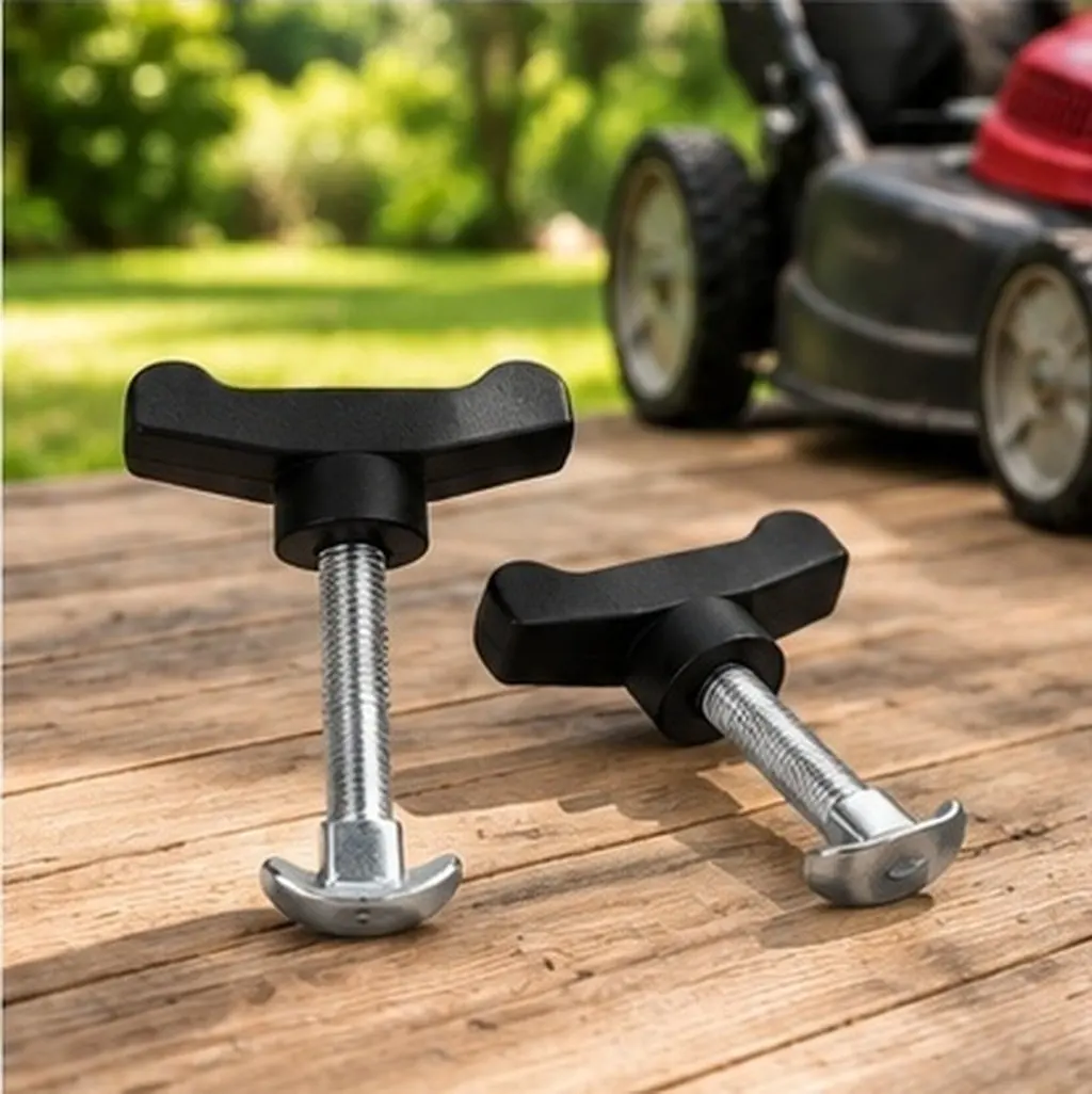 2Sets Universal T-Handle Bolts Nuts Replacement for Lawn Mower Handle Wing Knobs Compatible with Models 689-00600 106-4161