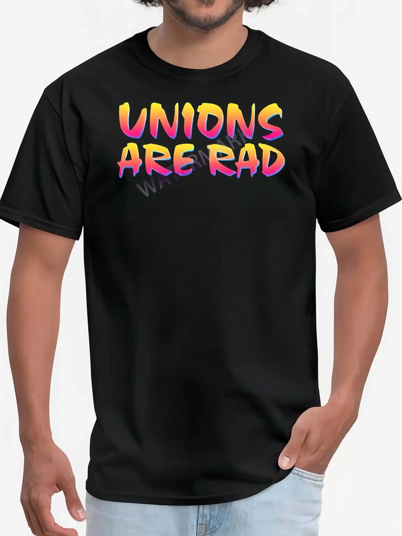 

Unions Are Rad 162592 забавная мужская футболка с коротким рукавом черная TT4