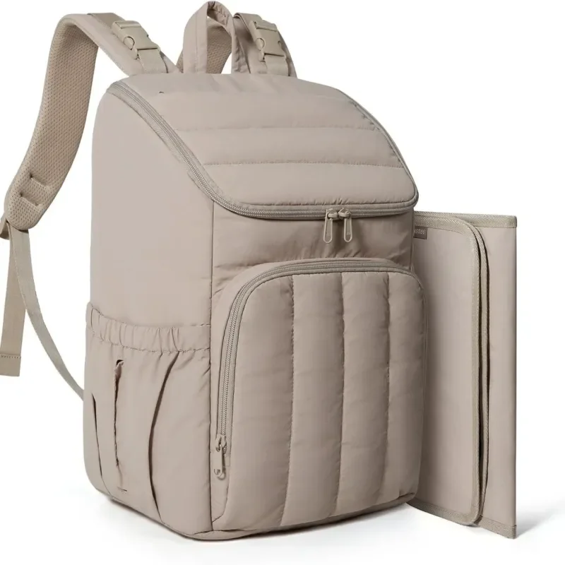 Women's Quilted Diaper Bag Backpack Lightweight Mini Baby Travel Bag Small Mommy Nappy Rucksack 127