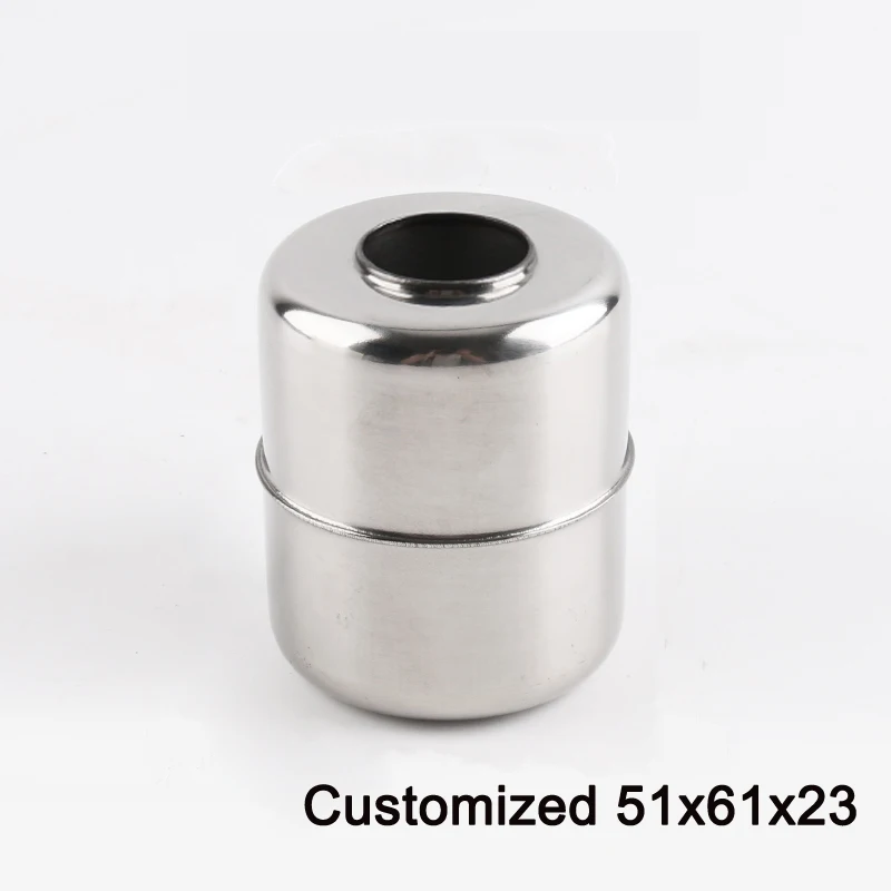 Customized 51x61x23mm Magnetic 304 Stainless Steel Float Ball for Water Level Float Switch