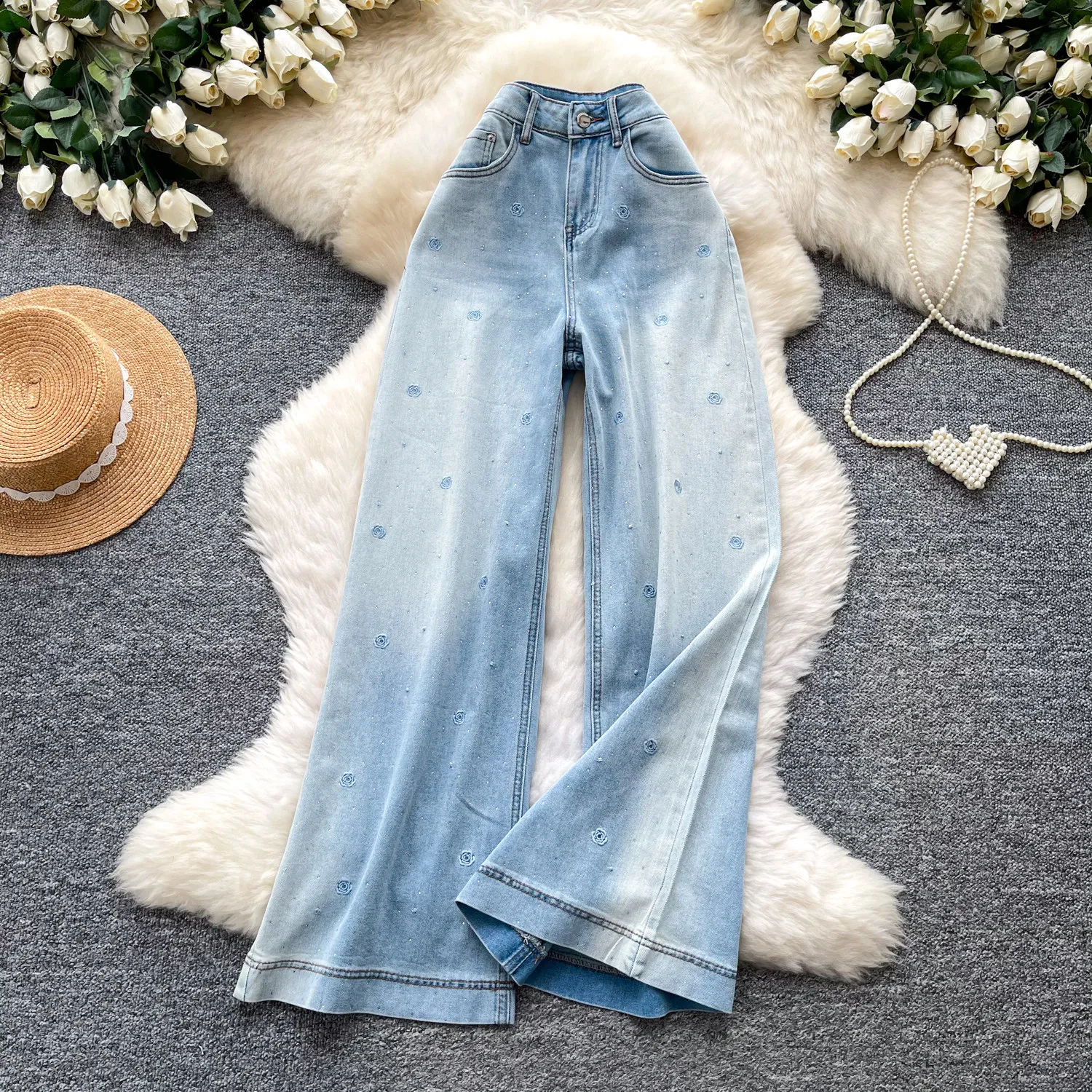 

Женские джинсы 2026: винтажные широкие брюки с высокой талией, прямые, в стиле Y2K, уличная мода, с горячей инкрустацией, элегантные, для работы