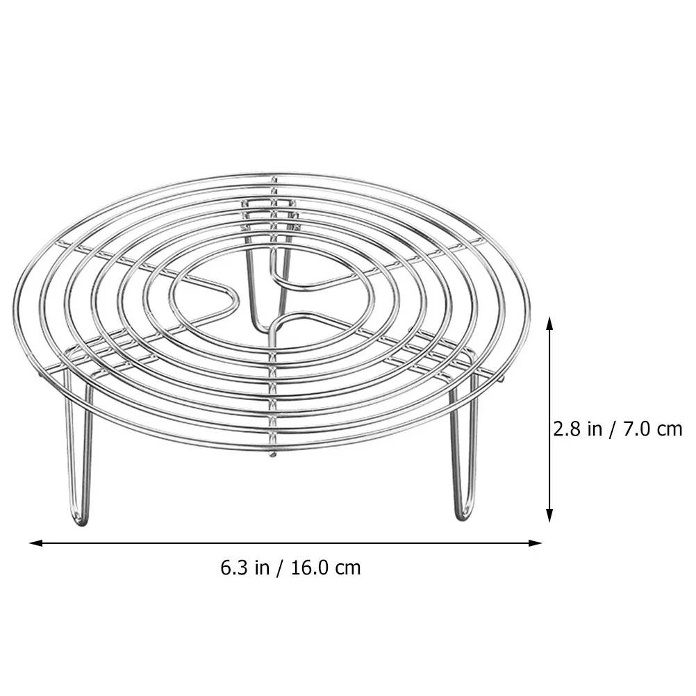 

Stainless Steel Steamer Rack Round Multi-Purpose Cooking Steam Rack Stand for Steaming Baking Cooling Rice Cooker