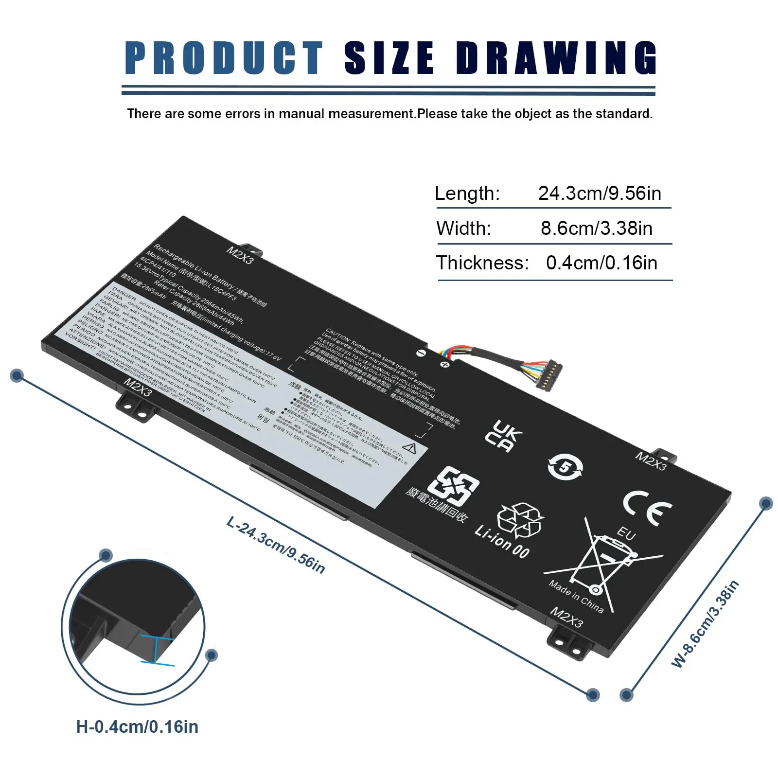 Damaite L18C4PF3 Laptop Battery For Lenovo IdeaPad Model C340-14API C340-14IML C340-14IWL Series, IdeaPad S540-14API S540-14IML