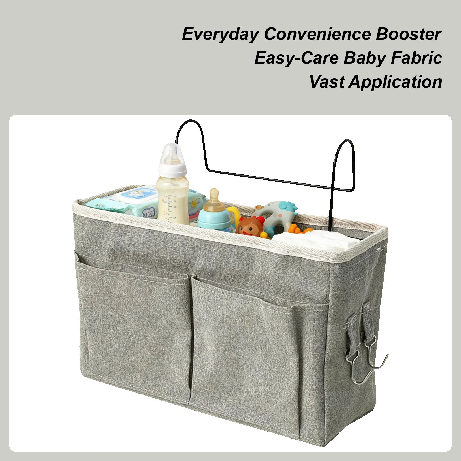 Bed Organizer Portable Adjustable Space-Saving Nursery Bedside Diaper Pocket For Dorm Bunk Bedroom Kids Room Travel Baby Bottle