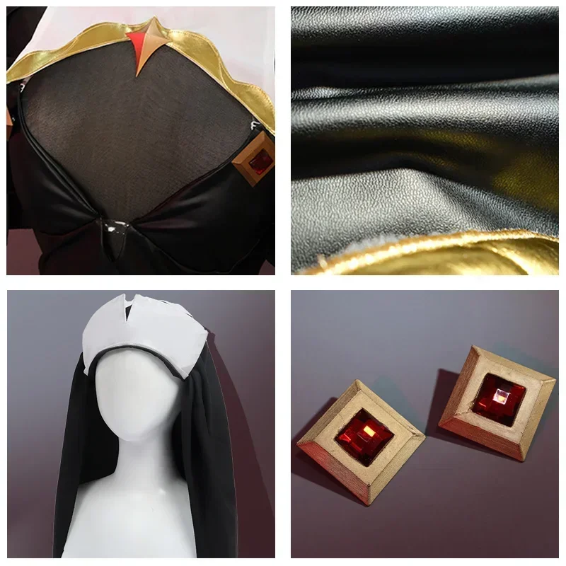 Juego Genshin Impact Shenhe disfraz de Cosplay mujeres adultas Sexy uniforme de monja vestido calcetines conjunto completo accesorios traje trajes de Halloween