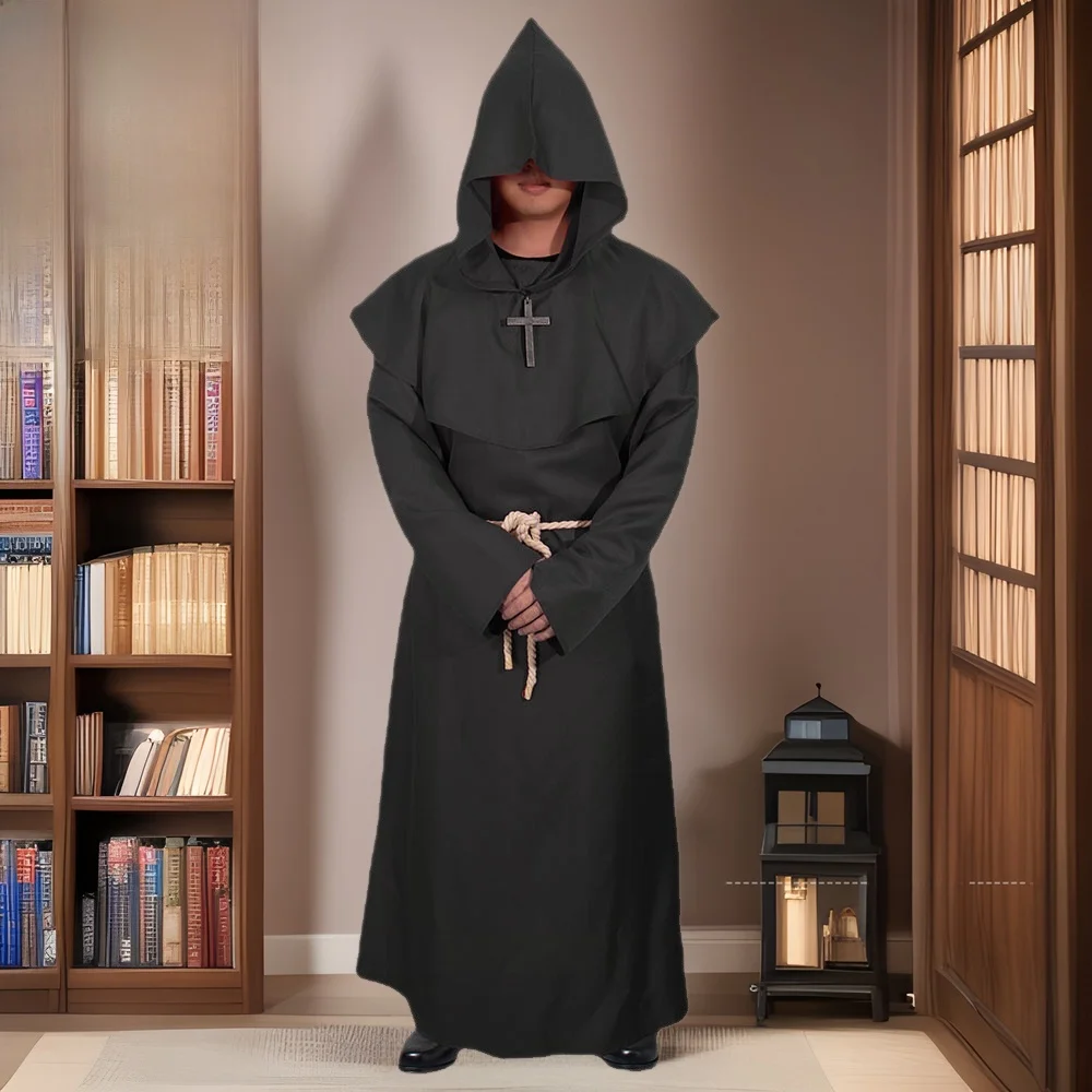 

Халат для косплея на Хэллоуин, монастый средневековый священник, костюм ведьмы доктора, шило, женский этнический сценический костюм ханьфу