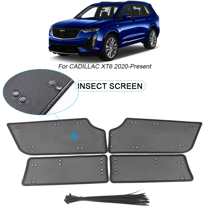 4pcs Car Insect-proof Air Inlet Protect Cover Auto Airin Insert Vent Racing Grill Filter Net For Cadillac XT6 2020-Present