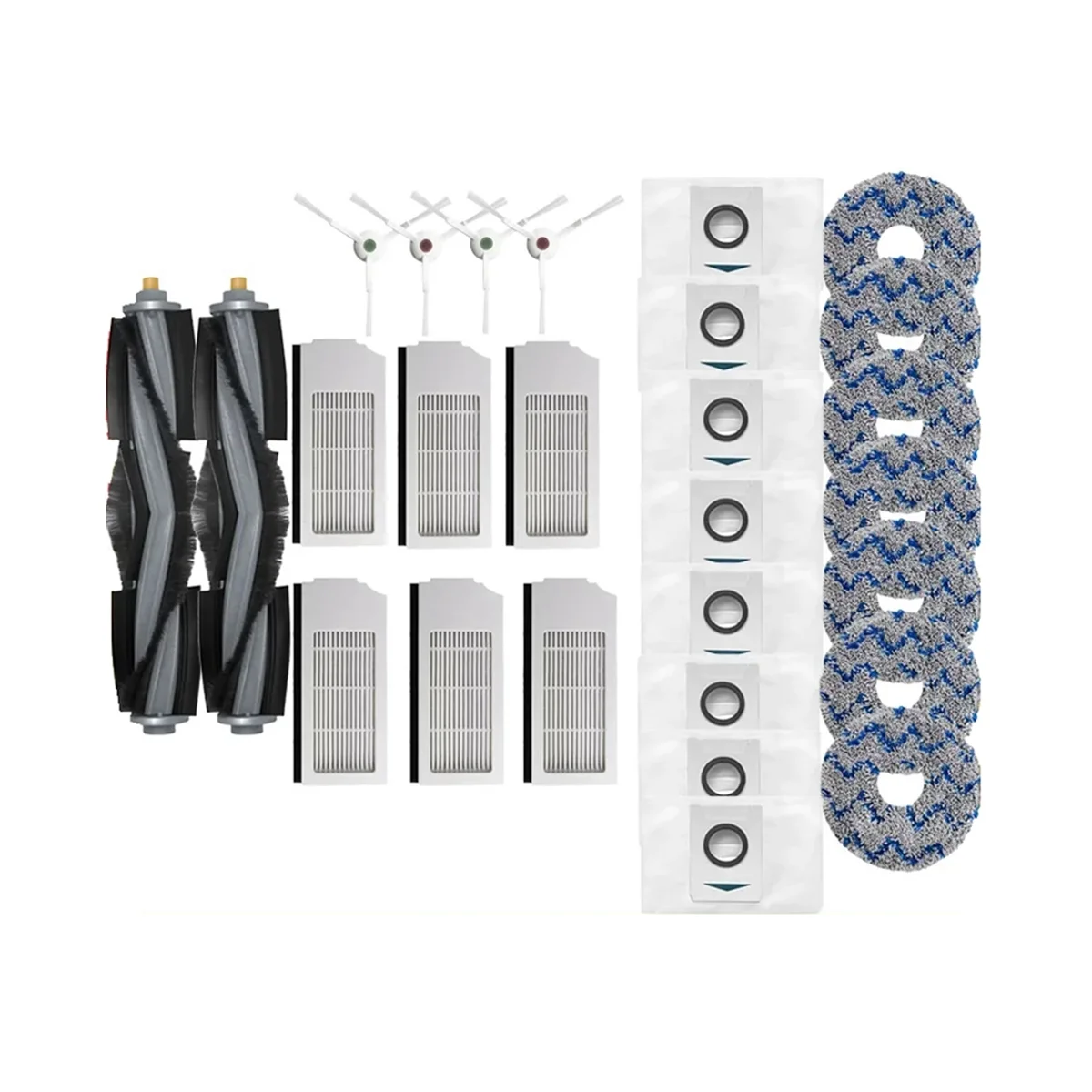 Pièces d'aspirateur pour Deebot X1 OMNI Turbo / T10 OMNI Turbo, sacs à poussière, filtre Hepa, brosse latérale principale, pièces de rechange en tissu de vadrouille