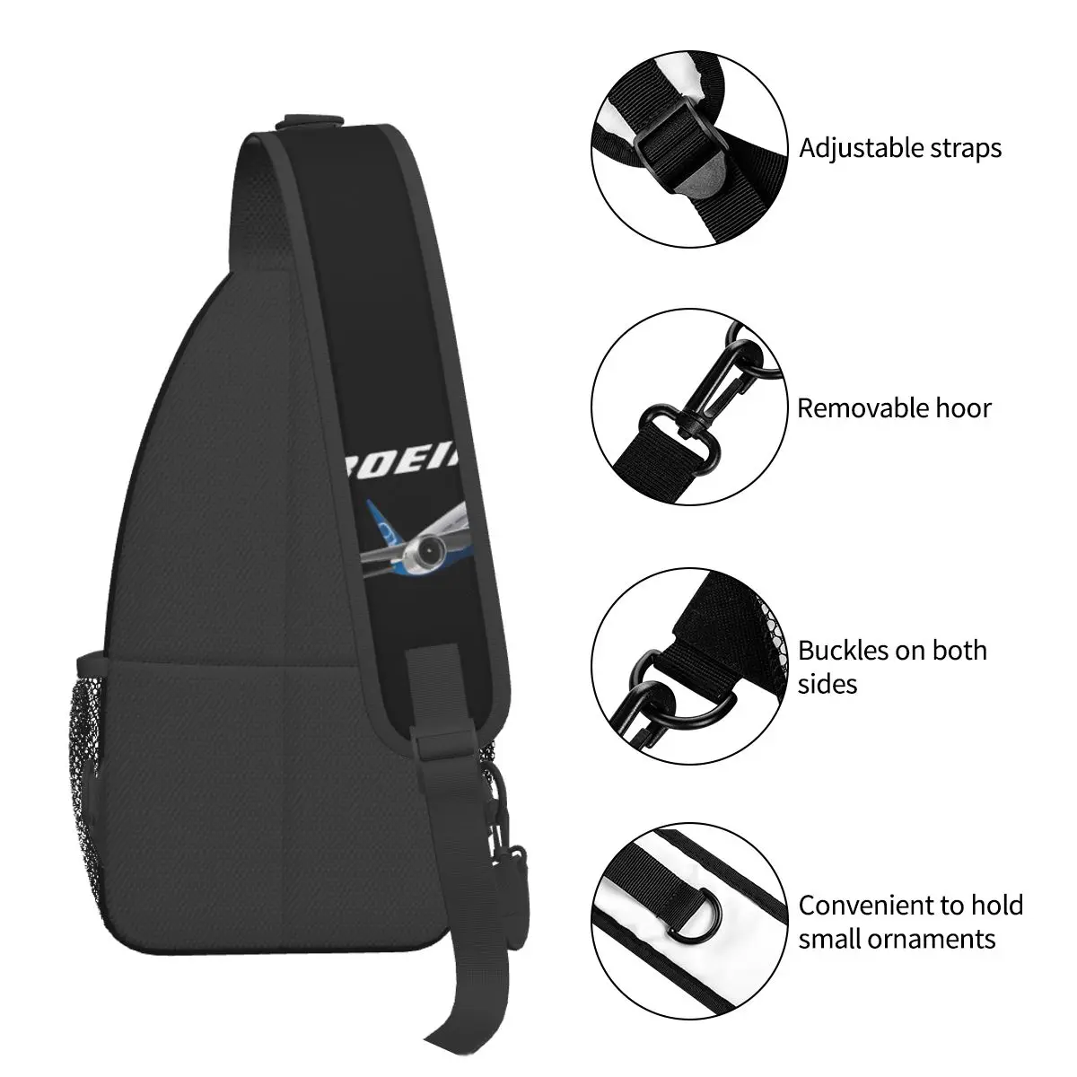 Boeing 777x-900 Aircraft Sling Bag Chest Crossbody Shoulder Sling Backpack Travel Hiking Daypacks Aviation Fans Men Women Bag