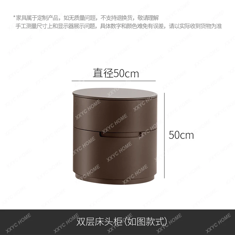 Modern minimalist round bedside table Italian minimalist bedroom locker