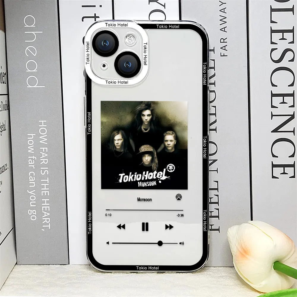 T-tokio Hotel Phone Case for IPhone 16 15 14 13 12 Mini 11 Pro Max X XS 7 8 Plus Soft Clear Cover Singer Tom Bill Kaulitz Fundas