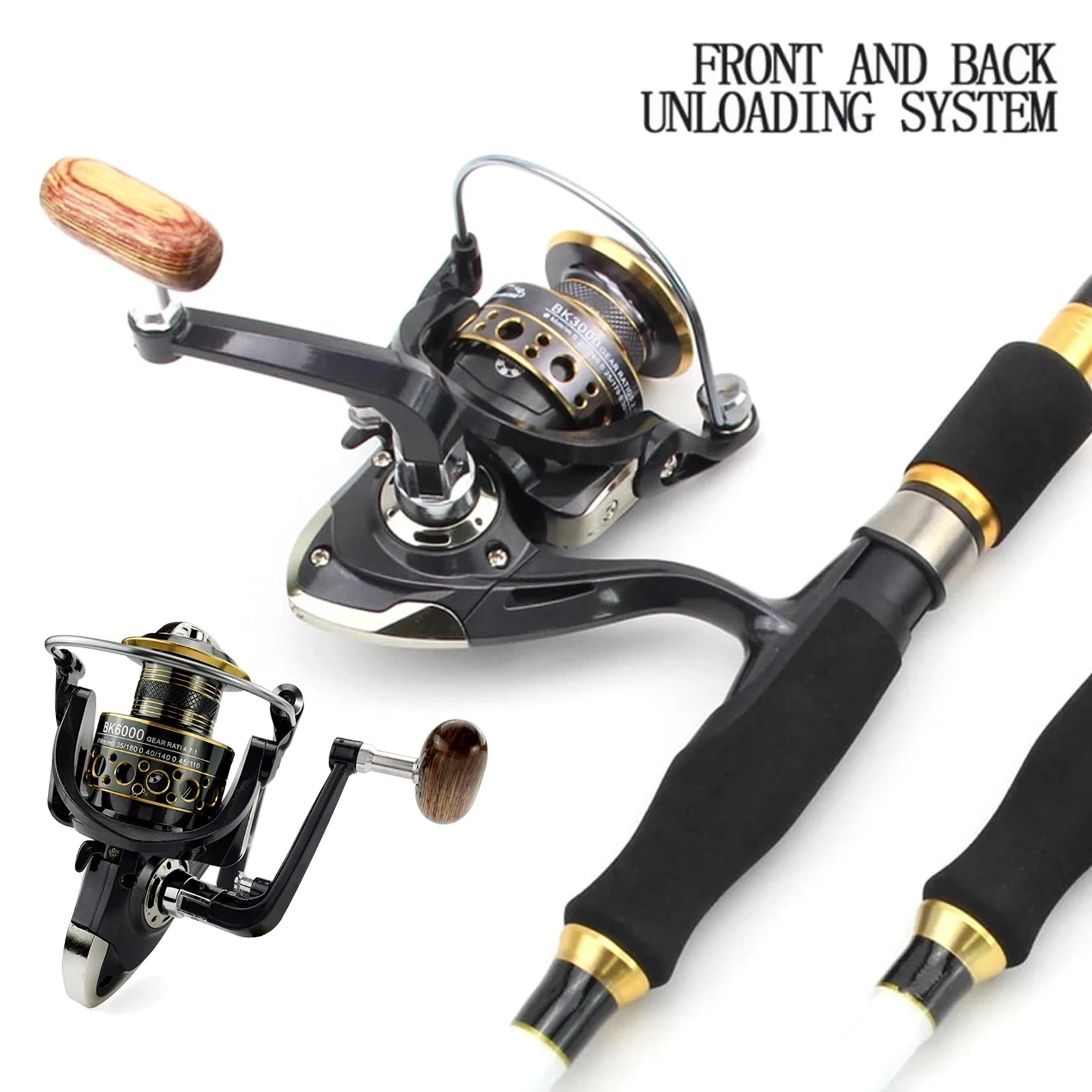 

New Super Power Drag Fishing Reel Spool Grip Wooden Handshake Metal Spinning Reel Wheel Equipment For Carp Reel Bass Pesca