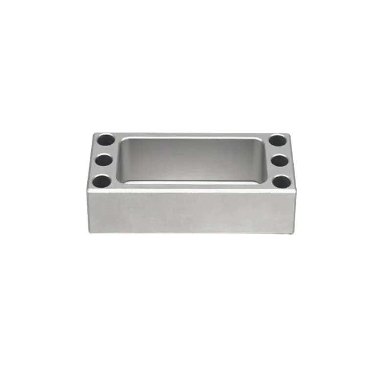CNC machined aluminum alloy perforated mount Rectangular mounting base Industrial machinery precision connection fixed block
