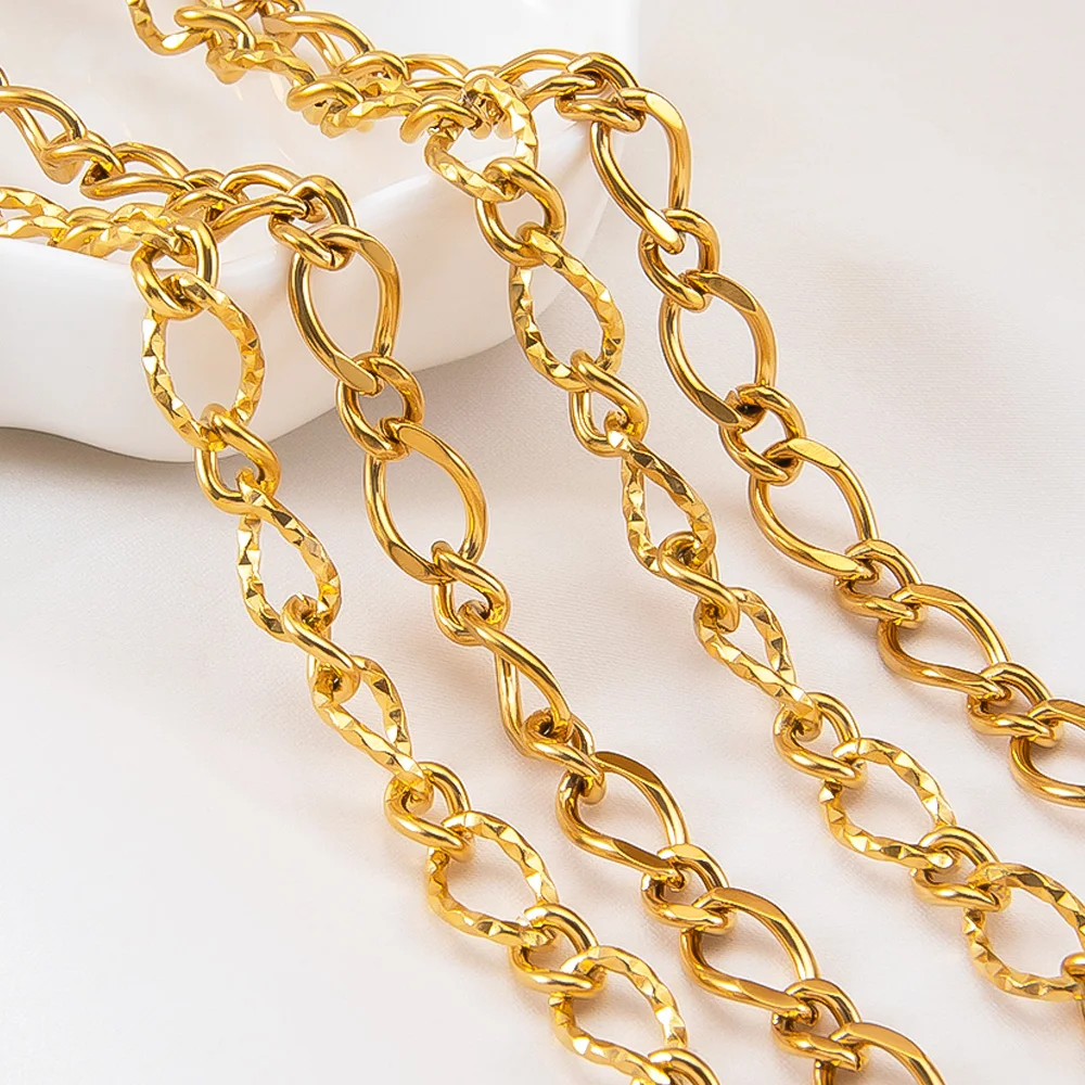 1 Meter Stainless Steel Twisted Round Chain Coarse Grinding Chain for DIY Necklace Bracelet Jewelry Making Accessories