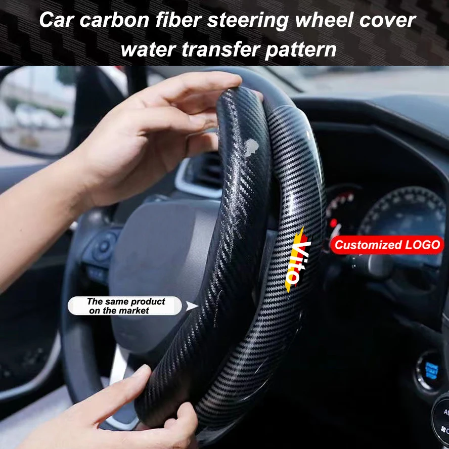 Car Carbon Fiber Car Steering Wheel Cover Black Fiber For Mercedes Benz Vito W638 W639 1996-2018 Car