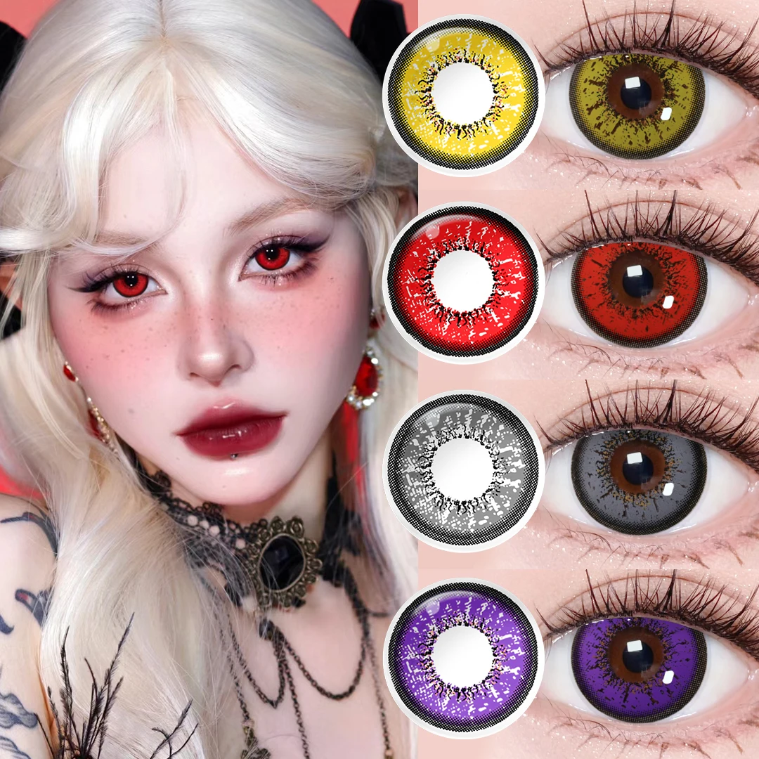 Lentes de contacto MAGISTER para cosplay, lentes de contacto para Halloween, lentes de contacto de color gris/marrón/azul/verde/violeta, maquillaje, 6 meses