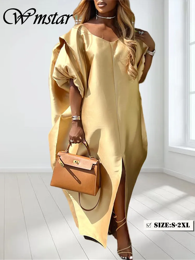 Wmstar Dress for Women abbigliamento Casual Solid allentato Maxi Dress Fashion Summer Africa outfit S-2XL Dropshipping all\'ingrosso