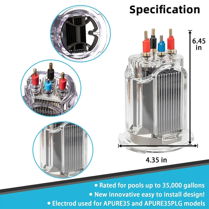 Substituição para Zodiac Jandy R 0511400   35 Eletrodo para Zodiac Jandy AquaPure Ei Série Eletrônico Água Salgada Chlo