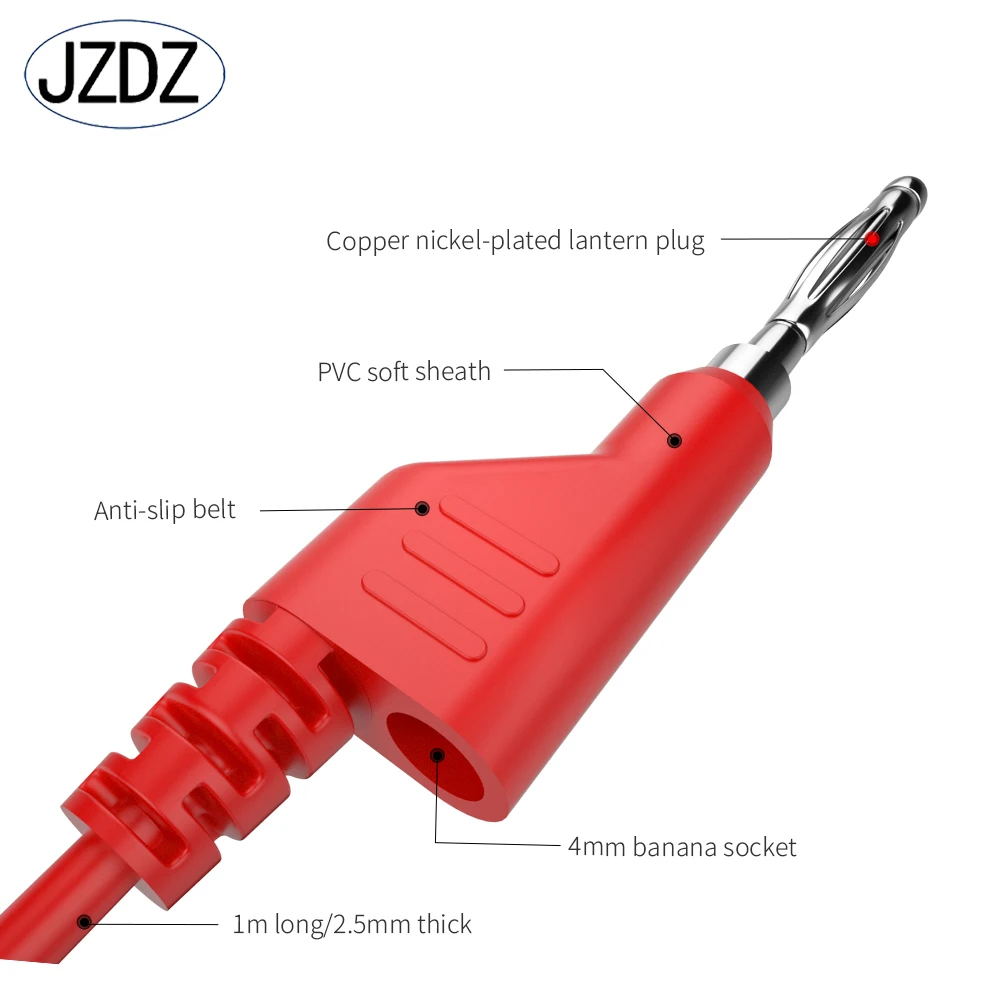 Imagem -03 - Jzdz Pcs mm Banana Plug para Banana Plug Multímetro Teste Leads Cabo Linha Fio 100cm Ferramentas de Teste Elétrico 70054