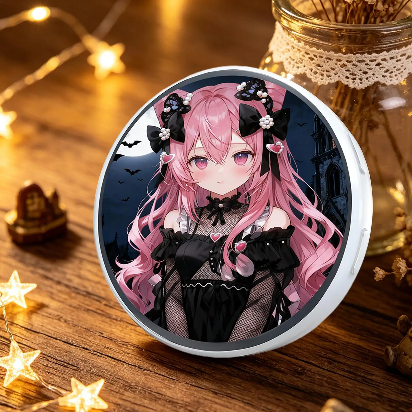 Wearable LED Digital Badge Touchscreen Smart Brooch Support Play Dynamic Slideshow Fashion Pin Ornament For Football Star Anime